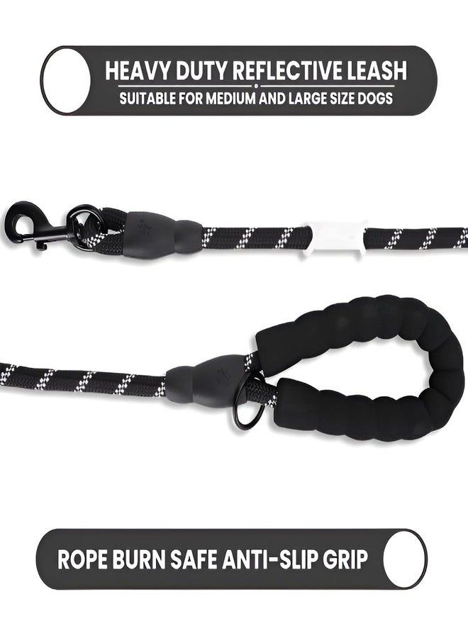 CRAZYABBS Heavy Duty Nylon Dog Leash | Anti Slip Padded Handle Long Dog Leash | Highly Reflective Leash for Dogs | Dog Rope for Medium & Large Dogs | Dog Training Leash - Image 3